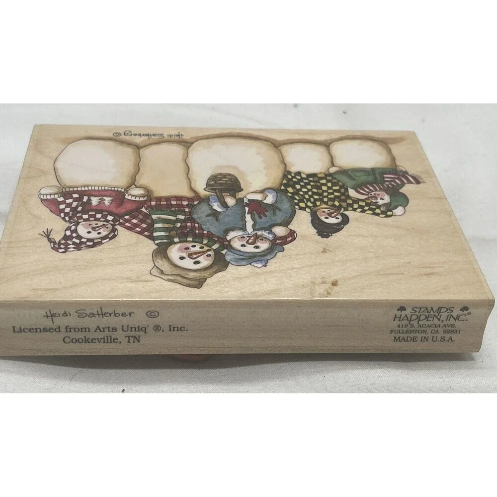 Heidi Satterberg Snowman Family Rubber Stamp 80244 3.5” X 5” Winter Christmas